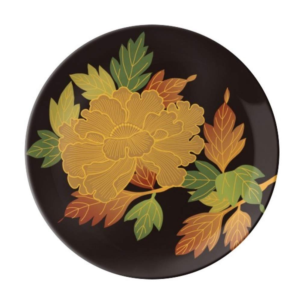 DIYthinkerJapanese Culture Brown Black Plate Decorative Porcelain Salver Tableware Dinner Dish