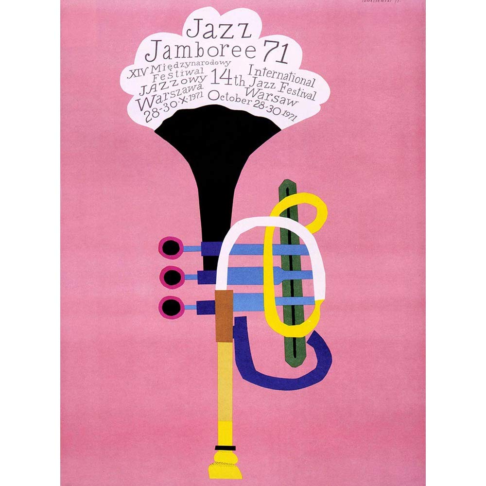 Wee Blue Coo Advert Exhibition Jazz Poland Trumpet Abstract Art Print Poster Wall Decor 12X16 Inch