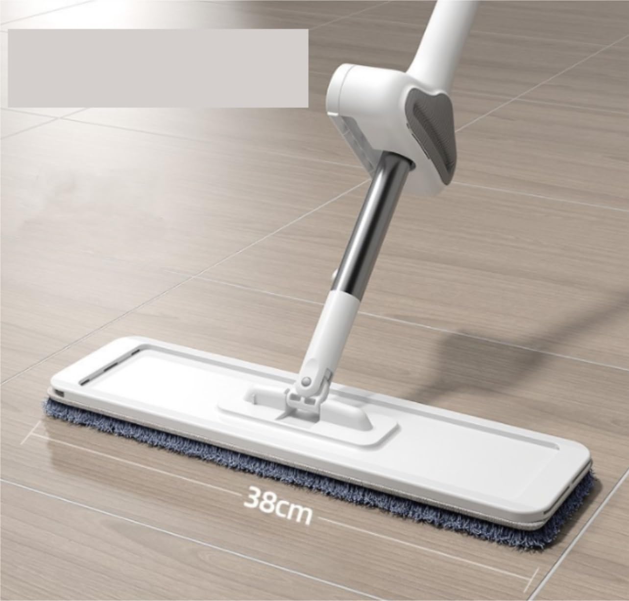 Fregona Mopa Fregona De Corte Plano Exprimible con Manos Libres para Lavar Pisos De Cocina Y Hogar, Limpieza con Cabezal De Fregona De 3 Piezas Mopas De Limpieza Suelos(38cm)