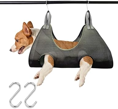 Amazon Petilet ペット グルーミングハンモック 拘束バッグ 犬 爪切り 吊り 暴れ防止 メッシュネット 犬猫トリミング 吊り上げ 爪切り ハンモック ハーネス 歯磨き シャンプー 耳掃除 ペット美容 ハンモック お風呂 ペット用品 小型犬 猫 可愛い S グリーン