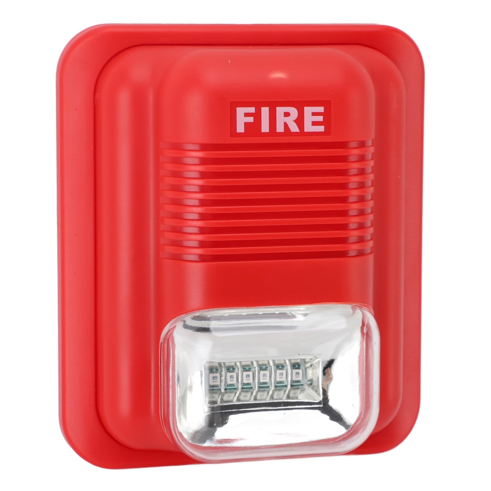 Aqur2020 Sound and Light Fire Alarm 12V 24V DC, Super Loud Fire Warning Siren with Flashing LED Alert for Residential Buildings, Hotels and Commercial Spaces