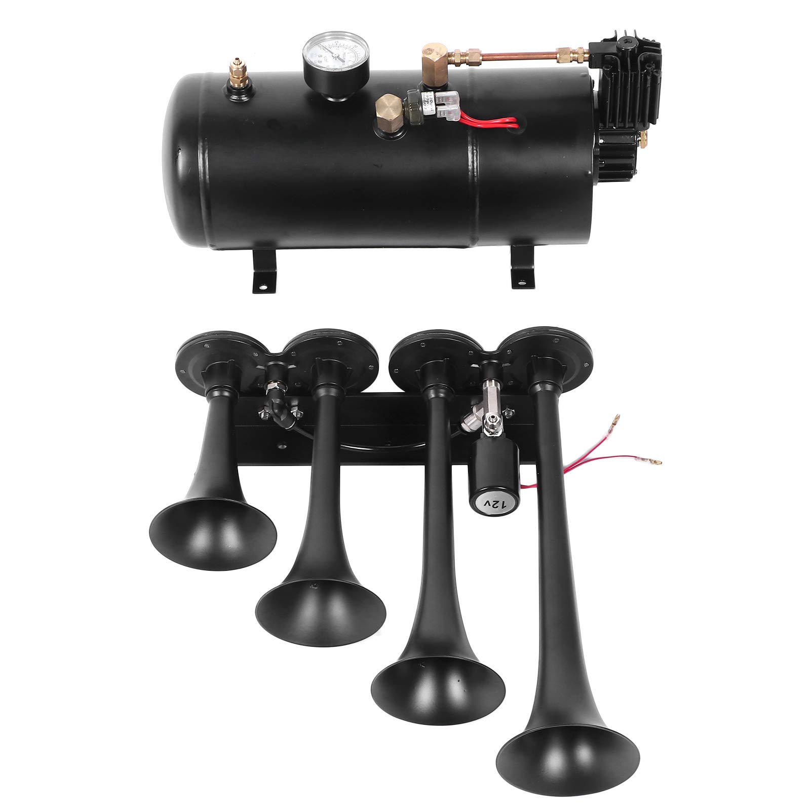 Cerlingwee Truck Air Horn 12 Volt Air Compressor Train Horn Kit