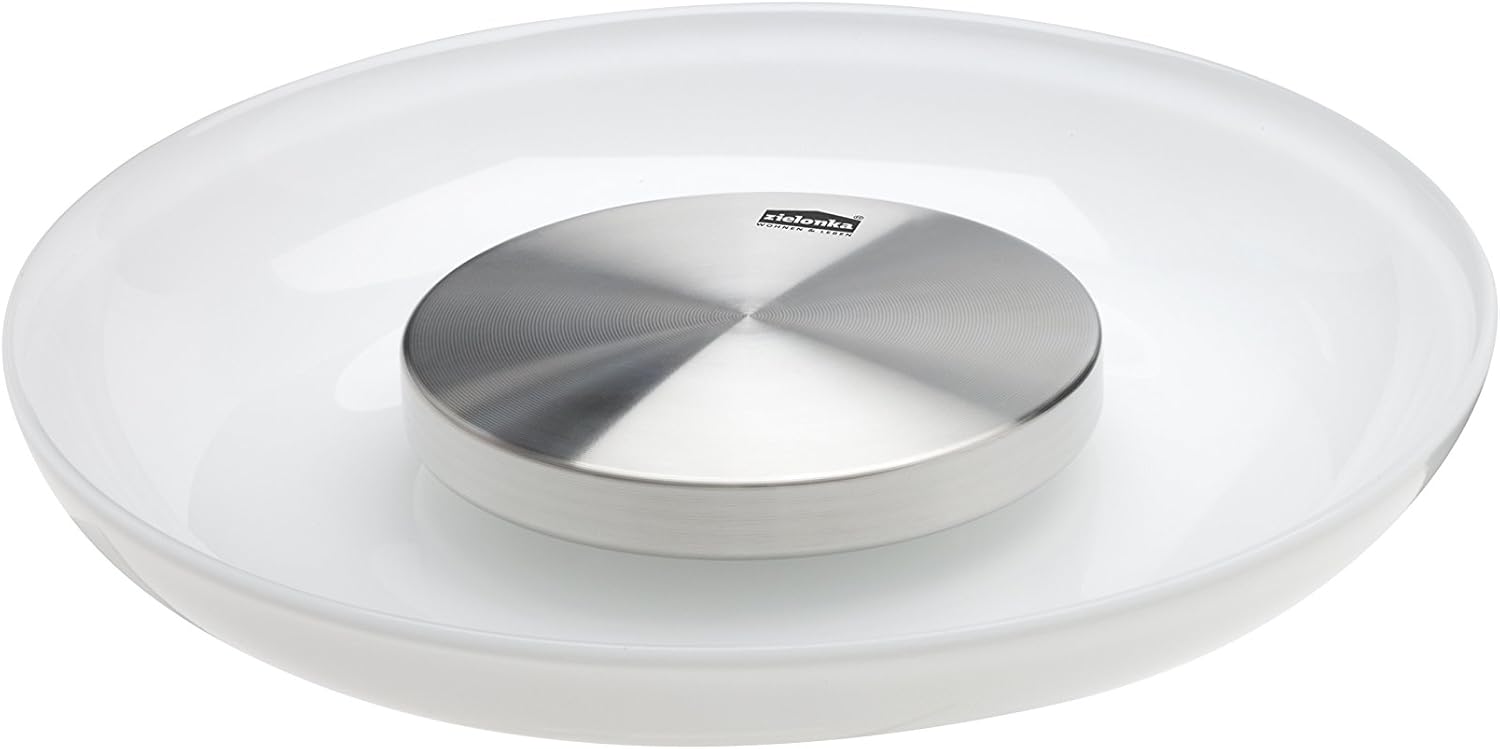 Zielonka Lufterfrischer Natural Air Freshener, top view showing the white bowl and the central stainless steel disc.