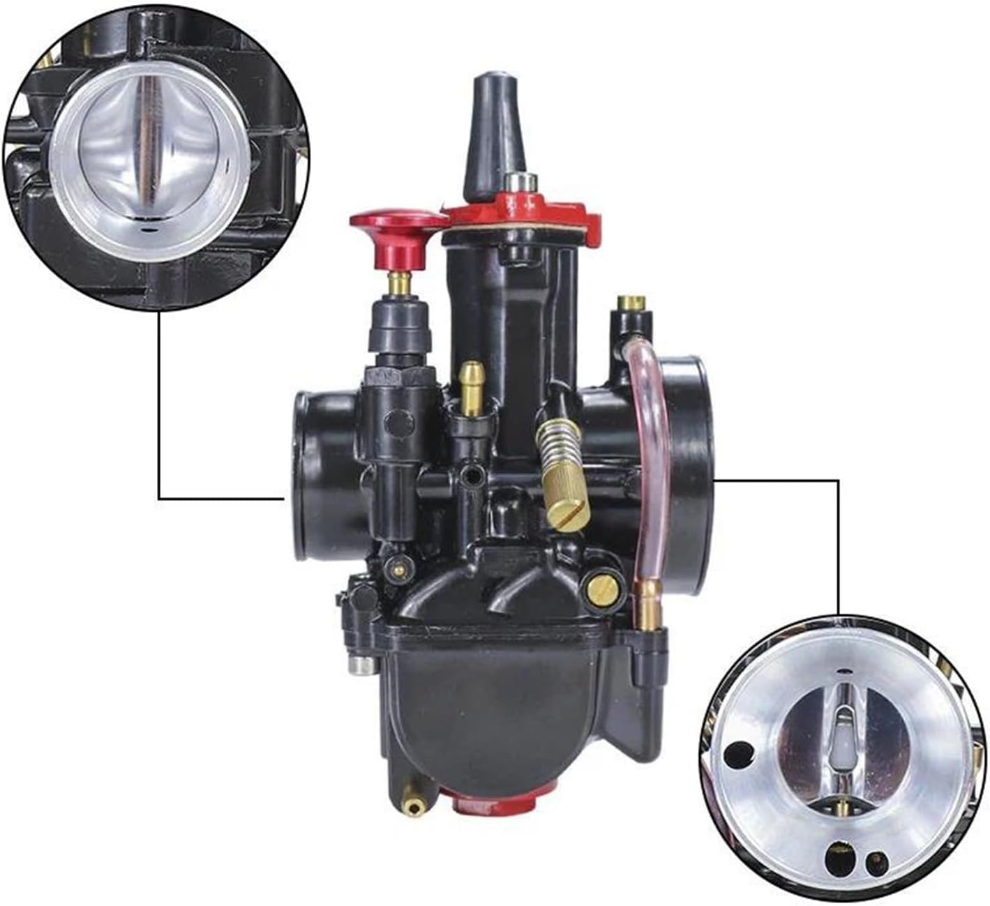 Engine Carburettor 2 Stroke Motorcycle Flat Curtain Carburetor For 21 24 26 28 30 32 34mm Racing Carburetors For Motocross(30mm)