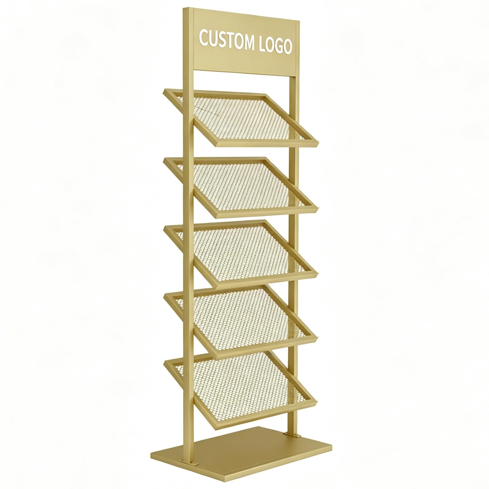 XKSJCDR Tile Sample Display Stand, 5-Tier Inclined Mesh Storage