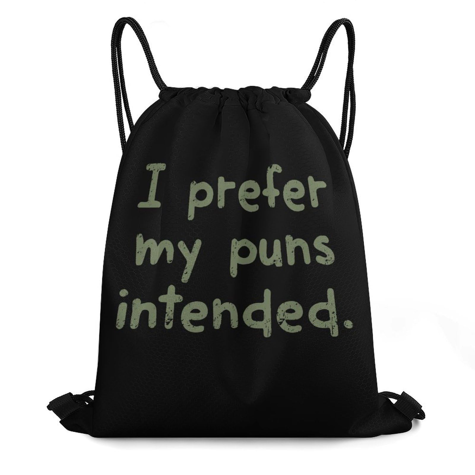 Prefer My Puns Intended Drawstring Backpack Durable Sport Gym Bags Daypack for Men Women 35 * 42cm