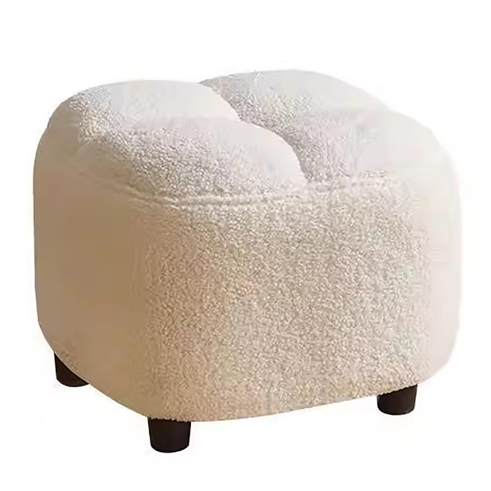 Repose pied bureau en bois et tabouret bas carré blanc pour salon
