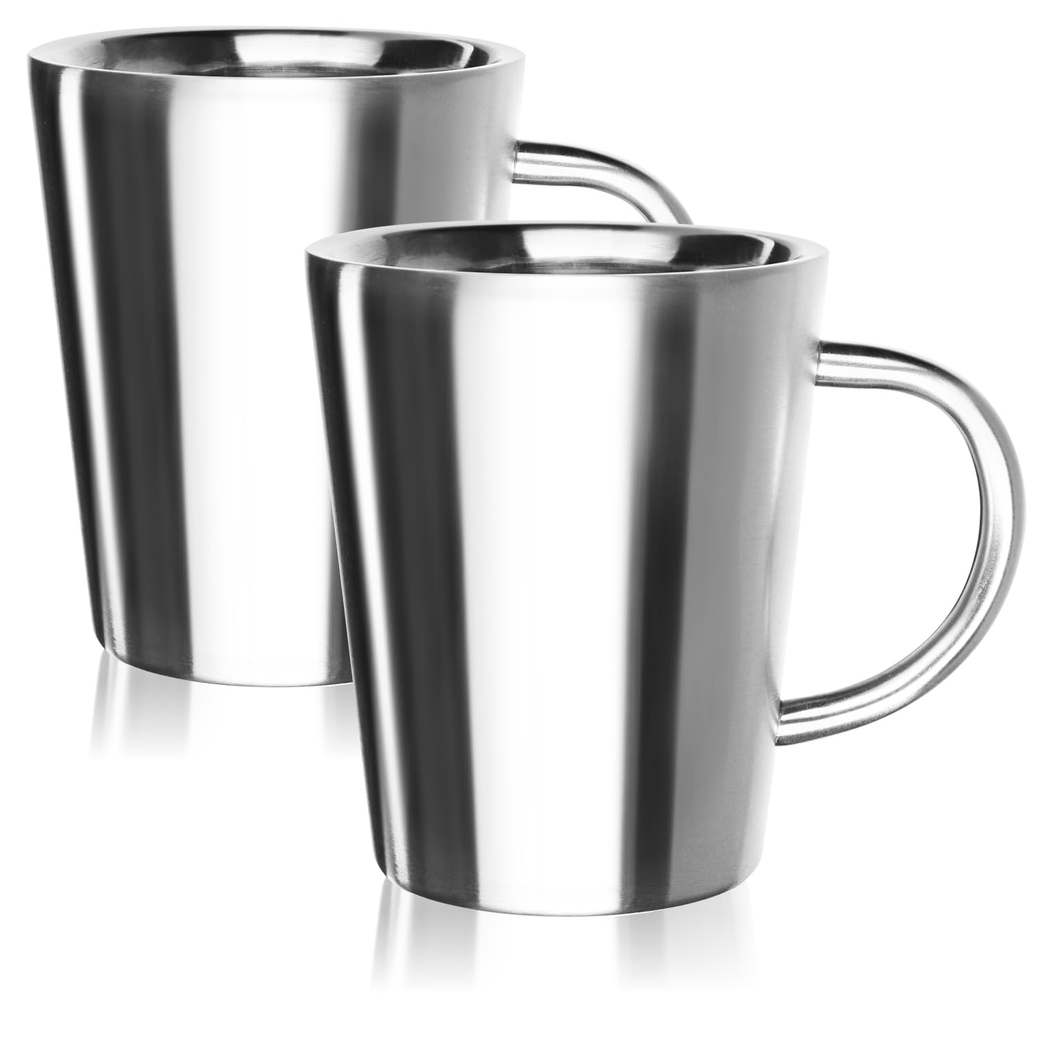2x kubki ze stali nierdzewnej - kazdy o pojemnosci 350 ml - kubek termiczny odporny na stluczenie - kubek termiczny z podwójna scianka (02 sztuk - matowe)