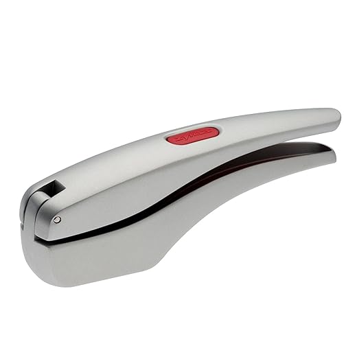 Zyliss E12150 Knoflookpers Susi 3, Aluminium, Zilver, Knoflookhakselaar, Gemberbreker en Snijmachine, Vaatwasserbestendig, 5 Jaar Garantie