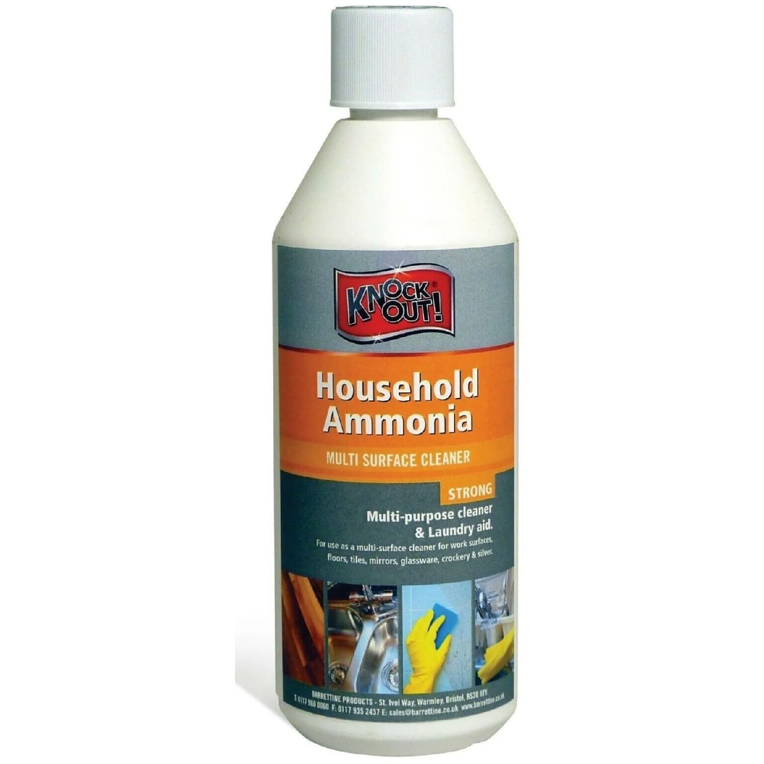 AMK® Knockout Household Ammonia 500ml Powerful Cleaning Solution for Tough Stains Grease Grime Stain Remover Multi Surface Use Liquid Cleaner