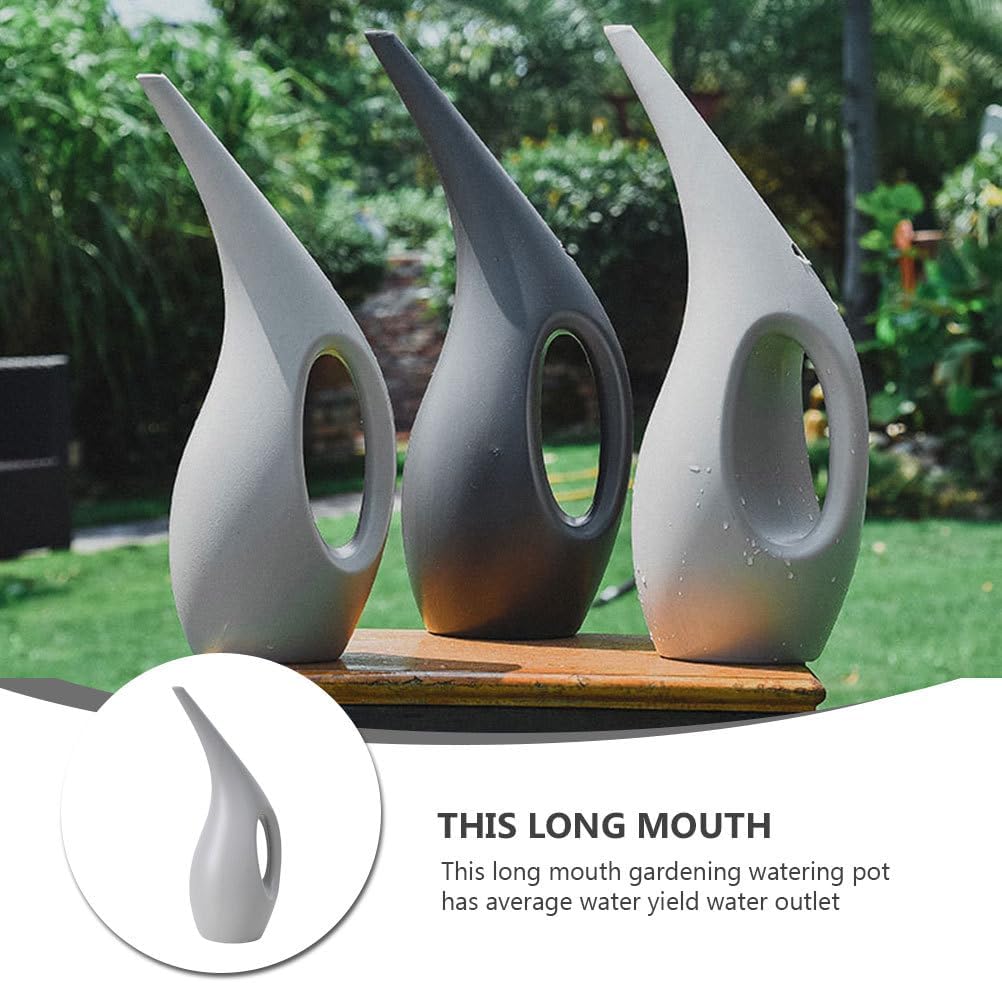 1Pc Light Grey Long Mouth Watering Can Plastic Watering Pot for Indoor Plants Horticulture Flowers and Gardening Handheld Sprayer for Easy Watering