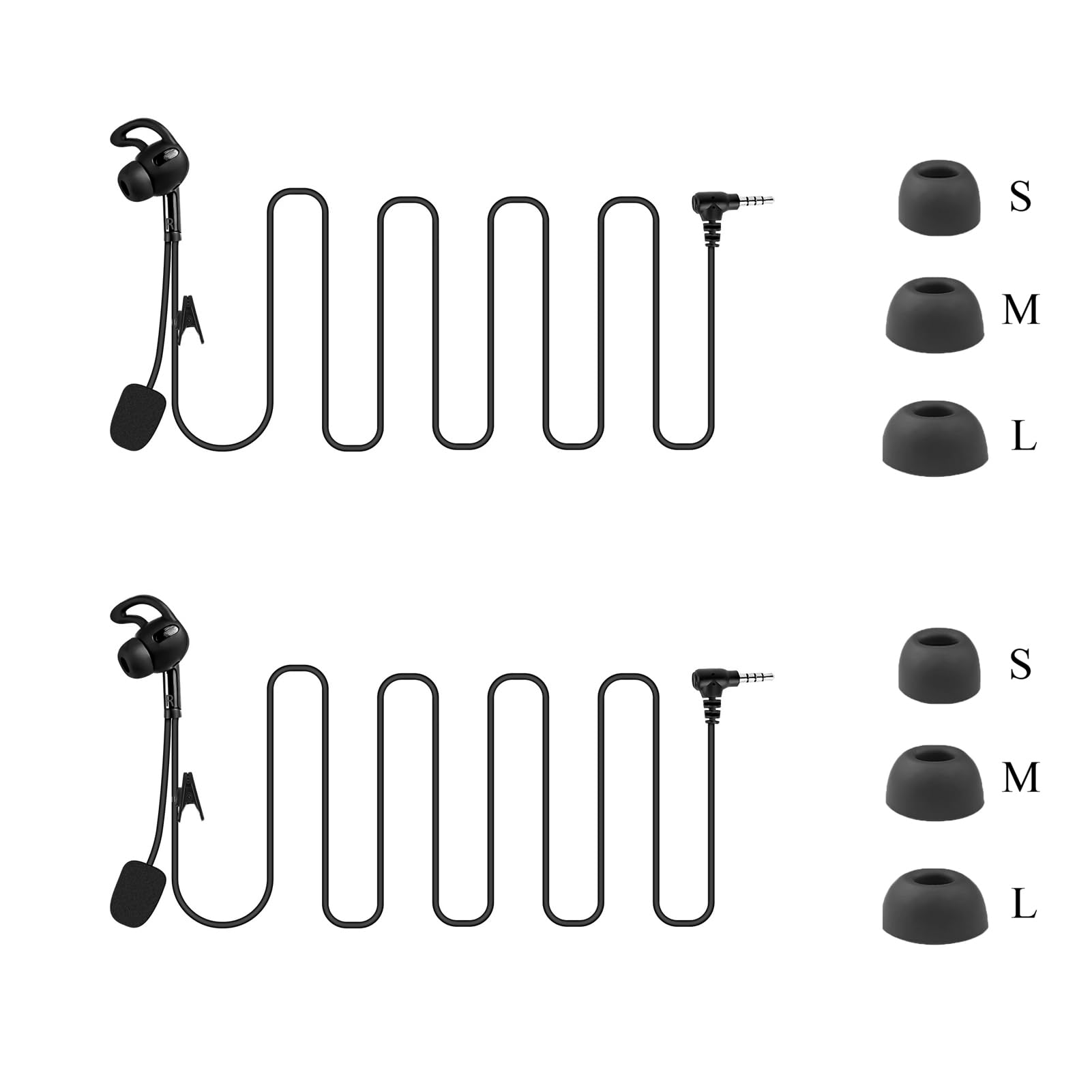 MIMIRACLE Referee Headset Earpiece Left Ear, 3.5mm Jack Replacement 2 Pack