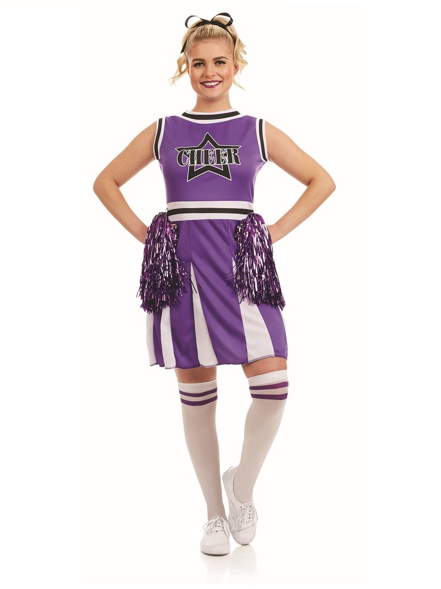 Fun Shack Purple Adult Cheerleader Costume Dress Size Medium