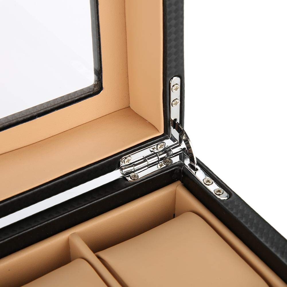YUYTE Caja para Relojes, Caja para Relojes de Madera Maciza para Hombres/Mujeres, Soporte para presentación de Relojes y Joyas con 6 Compartimentos para Organizador y exhibición