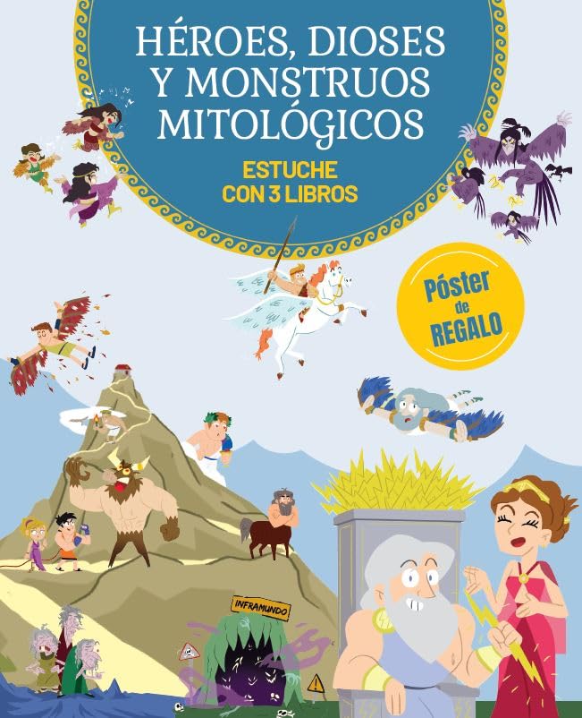 Héroes, dioses y monstruos mitológicos. Pack de 3 libros para niños de 5 a 9 años. ¡Incluye póster de regalo!: Descubre el maravilloso mundo de la ... libros infantiles. (Mitología para niños)