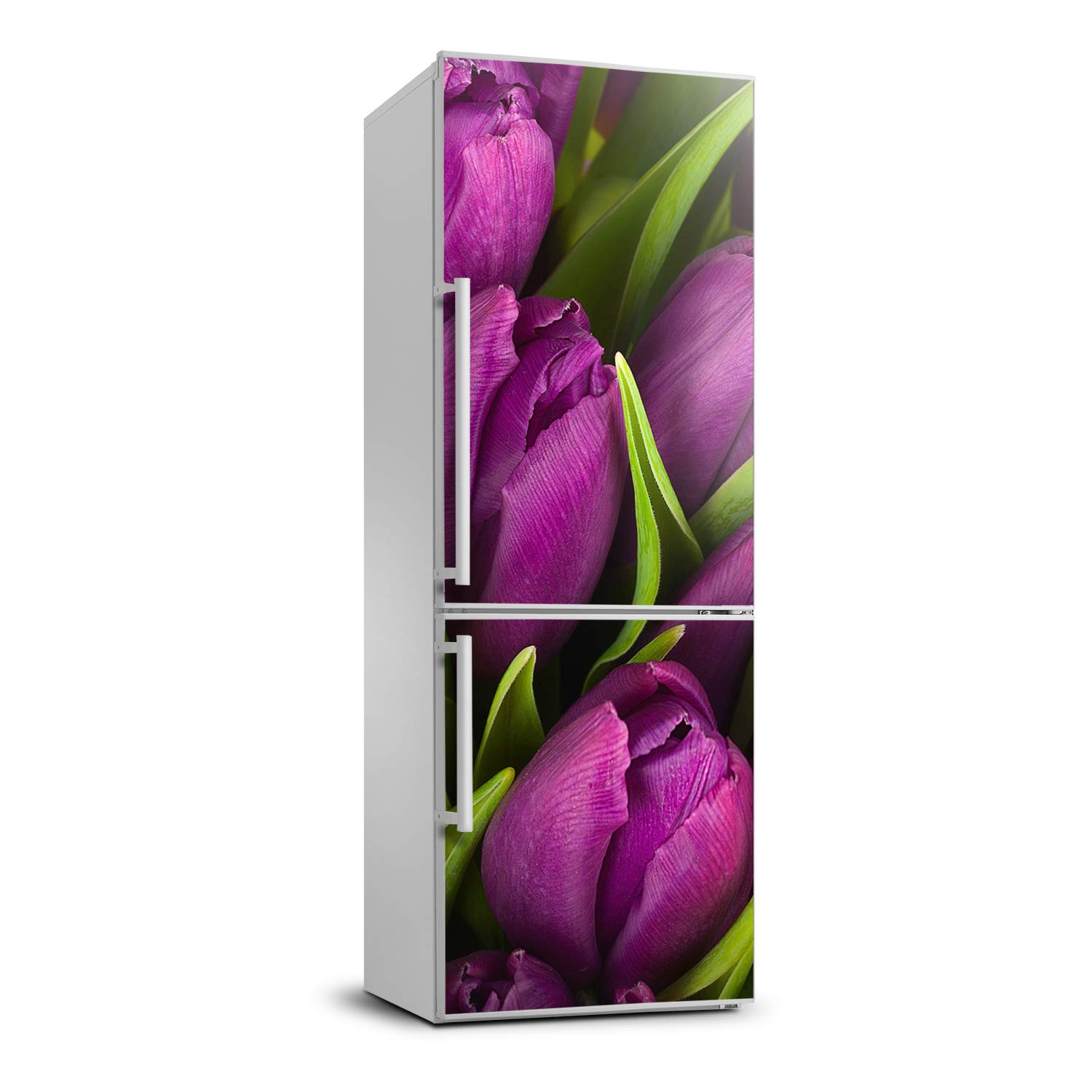 Autocollant Frigo 60x180cm Rénovation Facile pour Masquer Rayures Tulipes