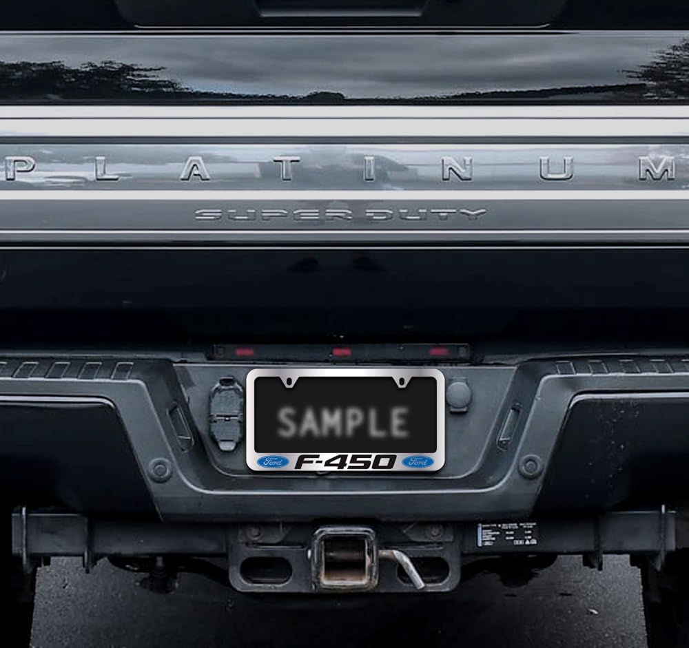 Ford F-450 Chrome Plated Metal License Plate Frame Holder