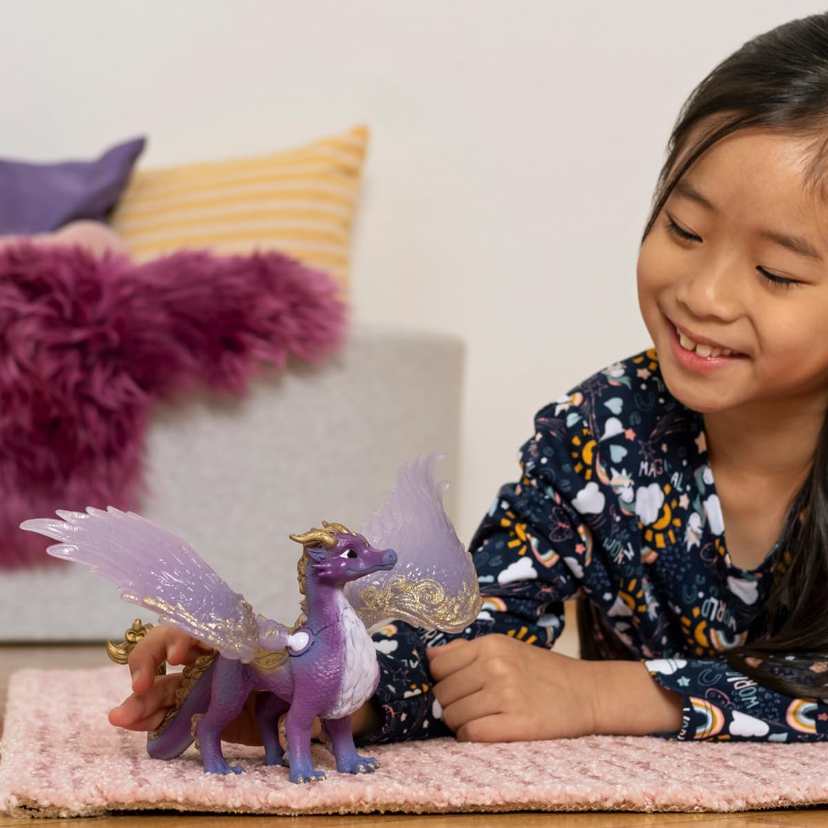 SCHLEICH BAYALA | Drago del Cielo Notturno 70762 | Figura dettagliata con Ali mobili e Trasparenti & Magnete Integrato | Idea Regalo per Bambini | Giocattolo dai 5 Anni | 15 x 10 x 18 cm