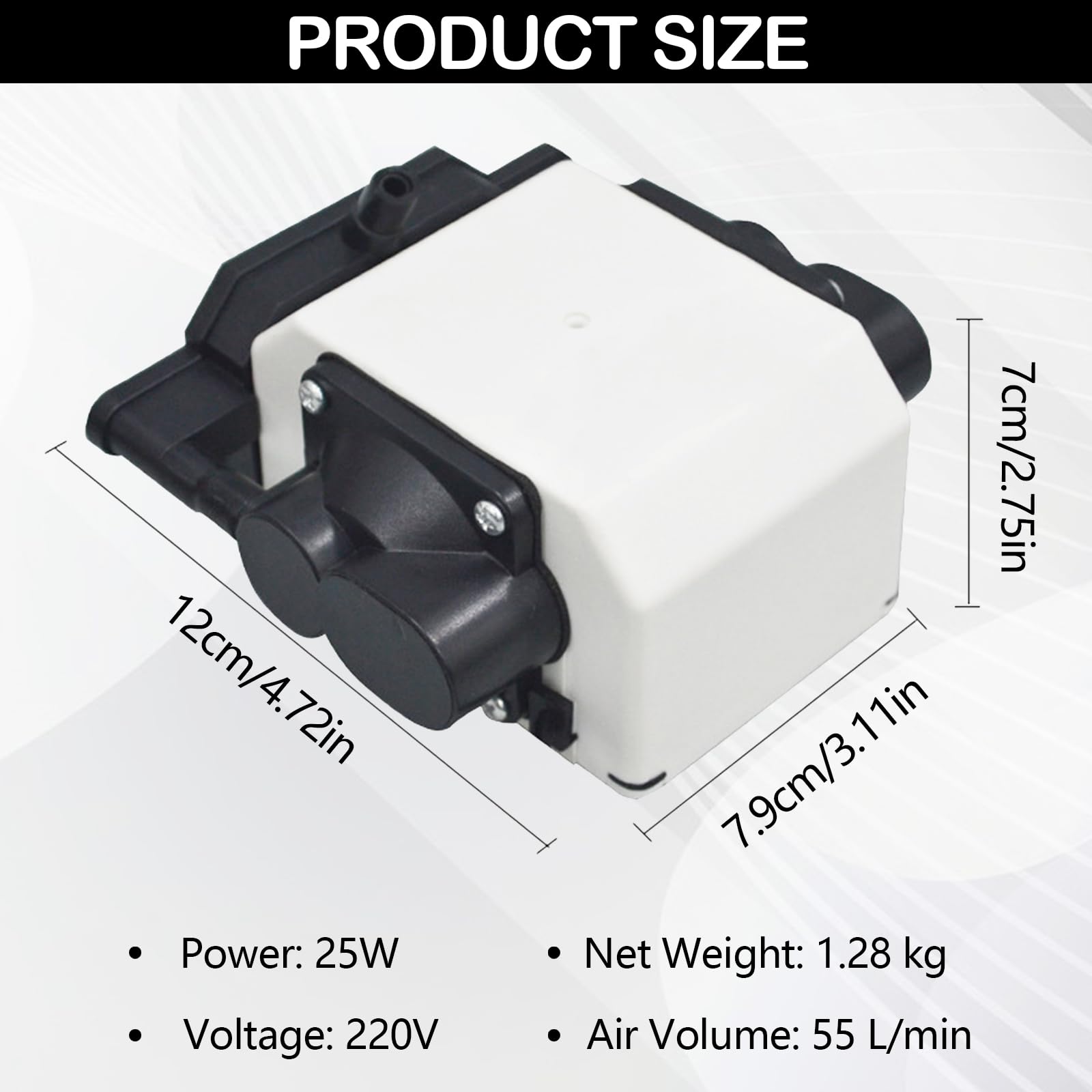 Air Assist Laser, Luftunterstützung für Lasergravierer und Gravierer 55L/min Einstellbarer Luftstrom 25W 220V Luftunterstützungspumpe für Laserschneider Laser Gravur Geräuscharm