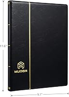 Vista 2 de Álbumes de Sellos MUDOR para Coleccionistas, 1 Libro de Sellos de Bolsillo para Coleccionistas, 10 Hojas de Clasificador de Sellos, Negro