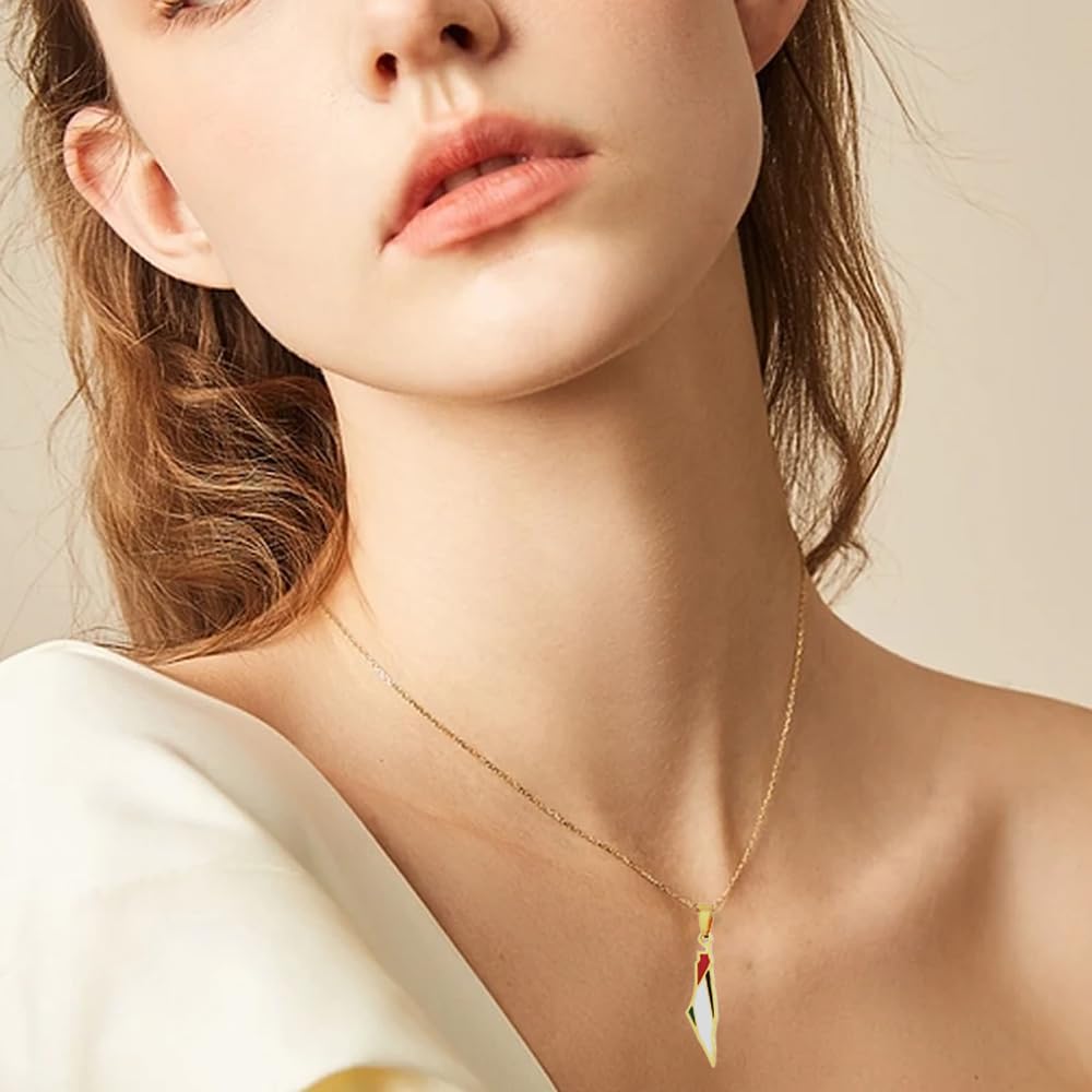 Palestine Map Necklace Stainless Steel Country Flag Pendant for Women Men Middle East Arabic Nation Jewelry Gifts - Image 2