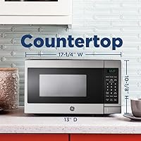 Vista 3 de Horno microondas GE para encimera, compacto 0.7 pies cúbicos, capacidad de 700 vatios, 6 ajustes de cocción automática, tecnología de bloqueo