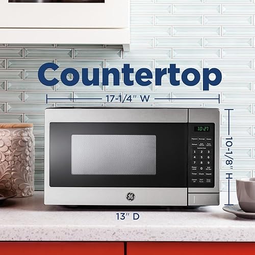 Miniatura 5 de GE Horno microondas para encimera, compacto de 0.7 pies cúbicos, capacidad de 700 vatios, 6 ajustes de cocción automática, tecnología de bloqueo