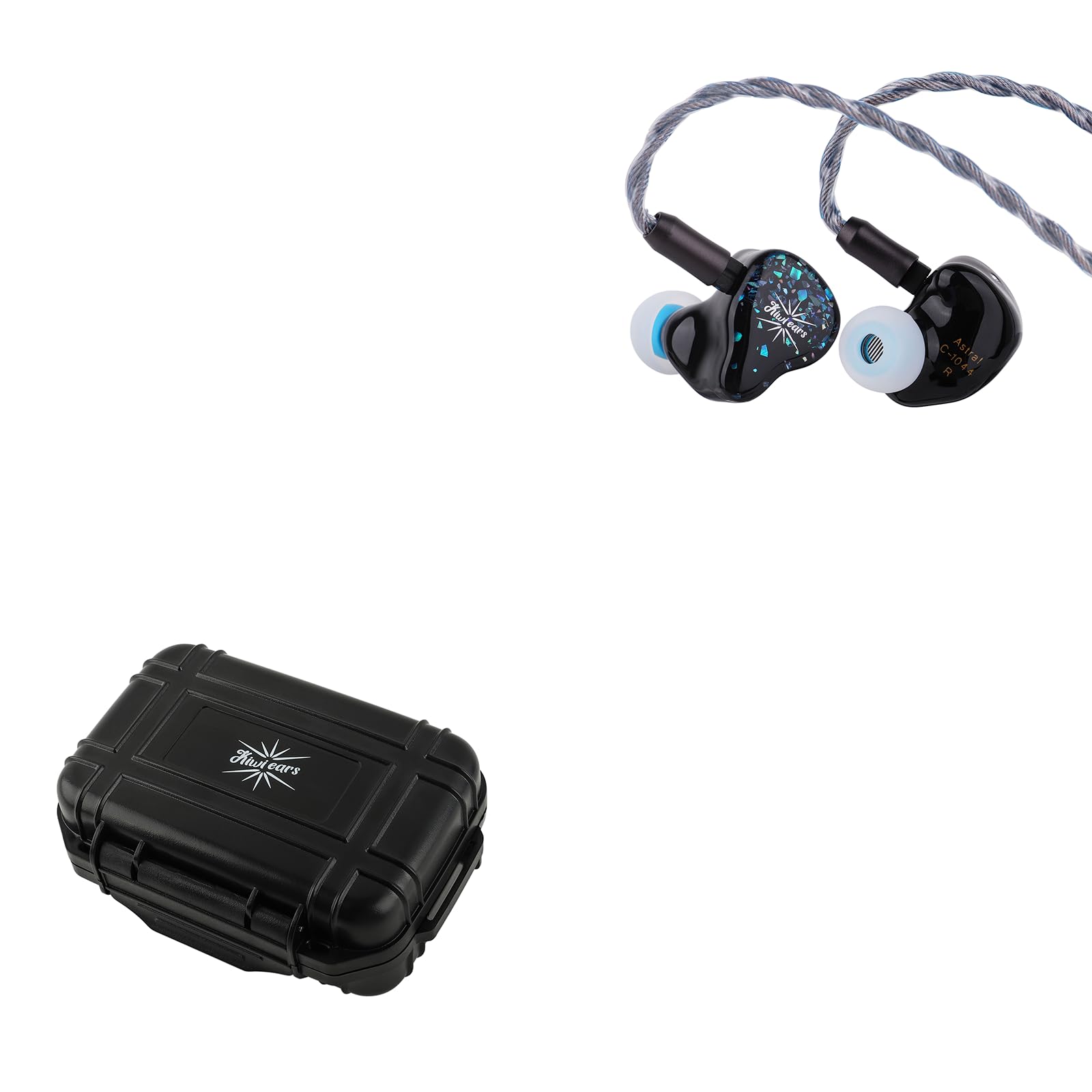 Linsoul Kiwi Ears Astral 1DD+6BA In Ear Monitor Ibrido,Cuffie cablate,Auricolari HiFi per Studio di Registrazione+KIWI EARS SONICAP Custodia Impermeabile per Auricolari