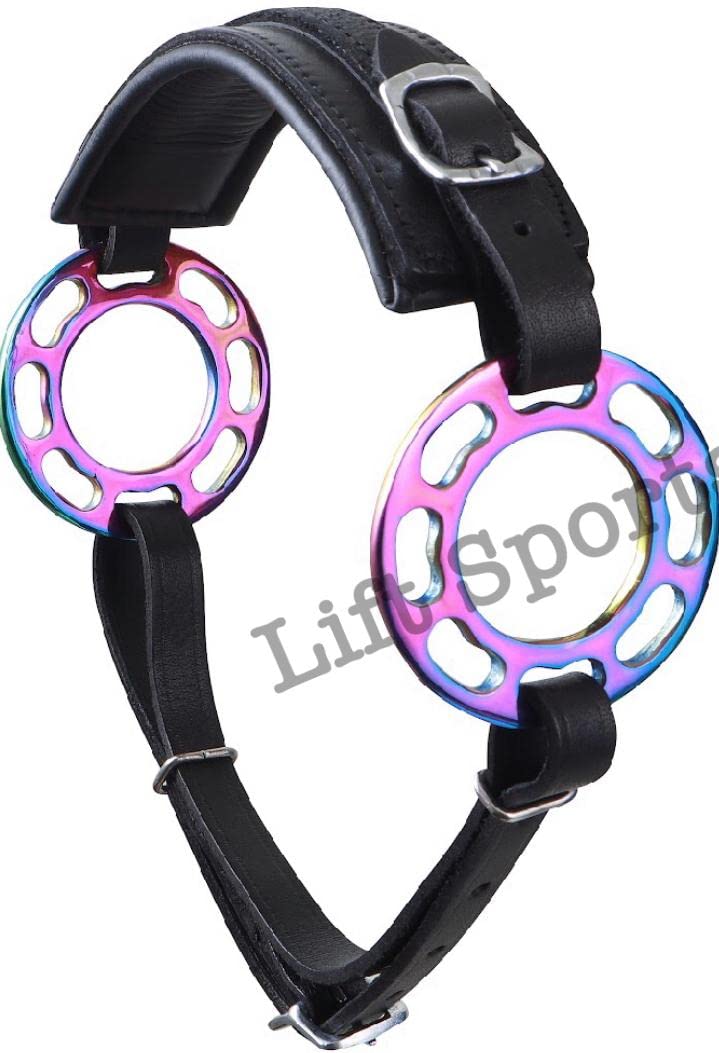 Lift Sports Black/Brown Rainbow Multi Color Hackamore Bitless Horse Bit English Western Adjustable Padded Original Leather Bridle Equestrian (Black)