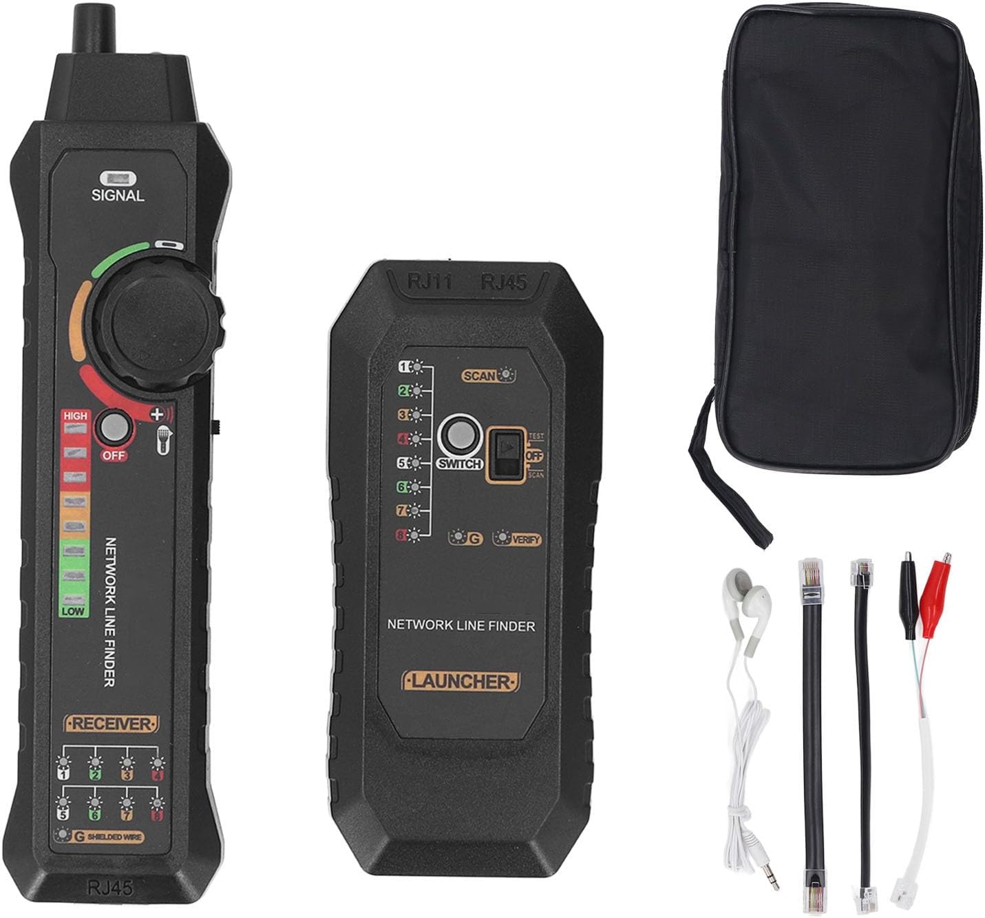 Network Cable Tester Multifunctional Ethernet Cable Tester Headphone Wire for RJ11 RJ45 Continuity Checking, LAN Network