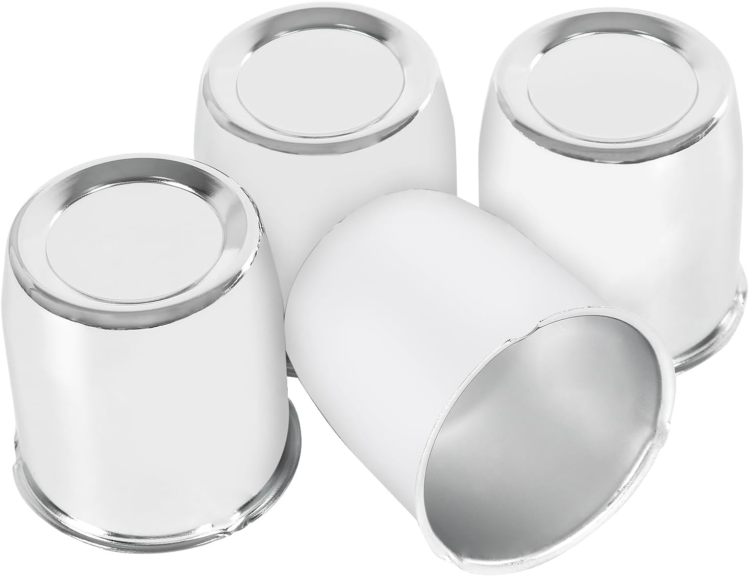4PCS 3.27inch Trailer Wheel Center Caps Fit 3.27" Center Bore for Truck SUV RV Wheels Rims Trailer Carbon Steel Push Through Hub Covers Chrome Silver