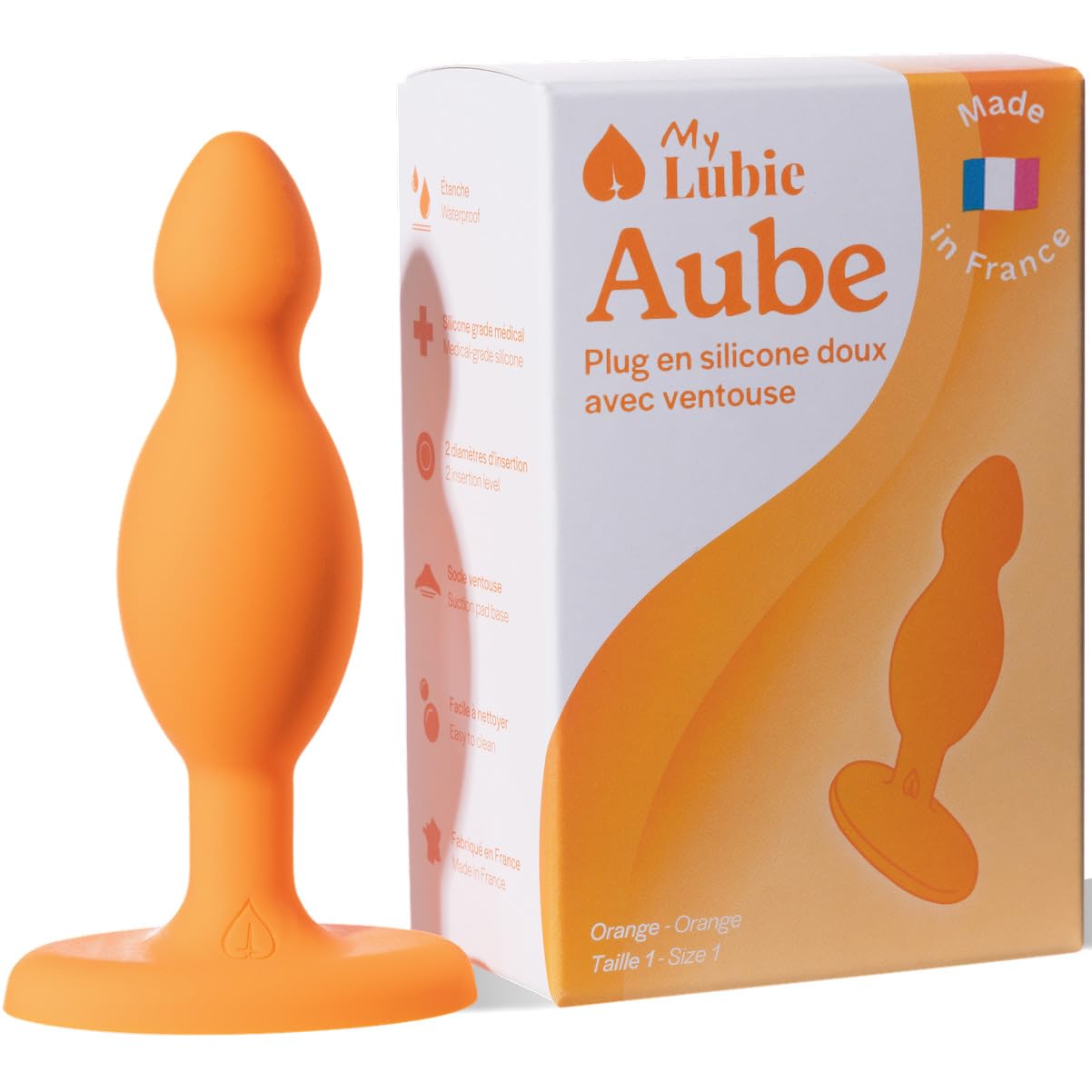 MY LUBIE - Aube, Plug Anale in Silicone Medico con Ventosa - Per Principianti e Coppie - Design Ergonomico - Prodotto in Francia