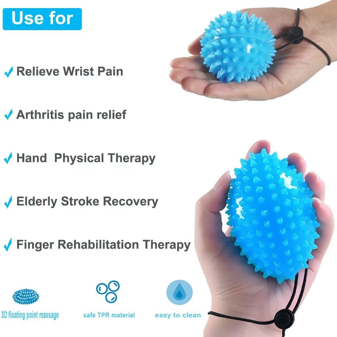 Hand Exerciser Ball Finger Squeeze Therapy Grip Strengthener Trainer Stress Relief Ball for Improve Flexibility Relieve Finger and Wrist, for Rehab, Arthritis, Carpal Tunnel