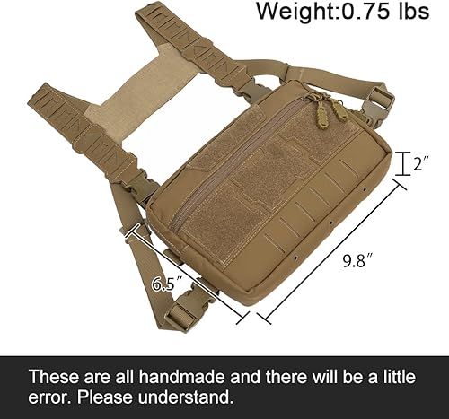 Miniatura 6 de TOPTACPRO Bolsa táctica para el pecho con kit de reconocimiento, bolsa multifunción para herramientas, chaleco Molle, 500D, nailon Cordura