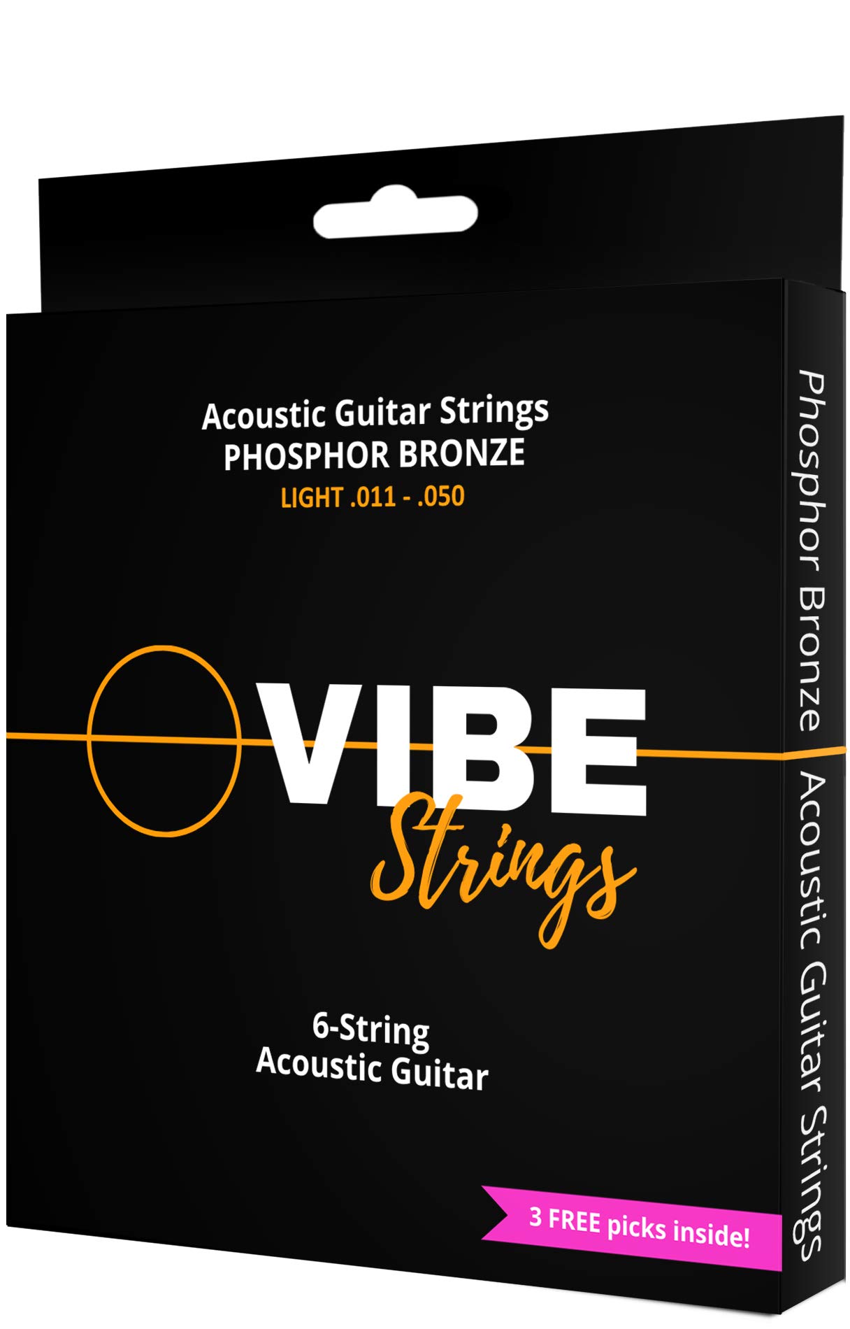 VIBE Strings Acoustic Guitar Strings Light (.011-.050), Phosphor Bronze, 1 Set