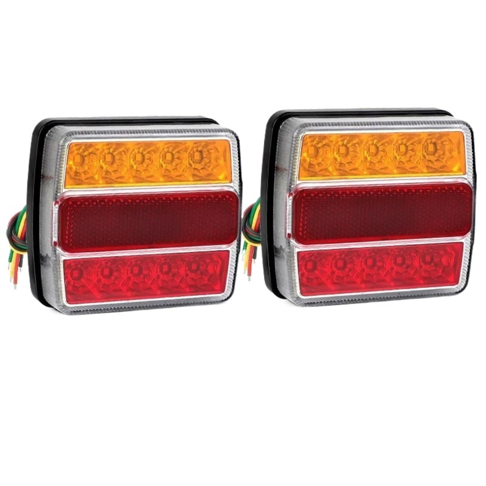 Pilotos Traseros Luz LED Freno Trasero Cuadrada 4 Pulgadas con Lámpara Placa Matrícula, Luz Indicadora Señal Giro, Luces Traseras para Camión, Remolque, Furgoneta 4x4 Set Iluminación Trasera