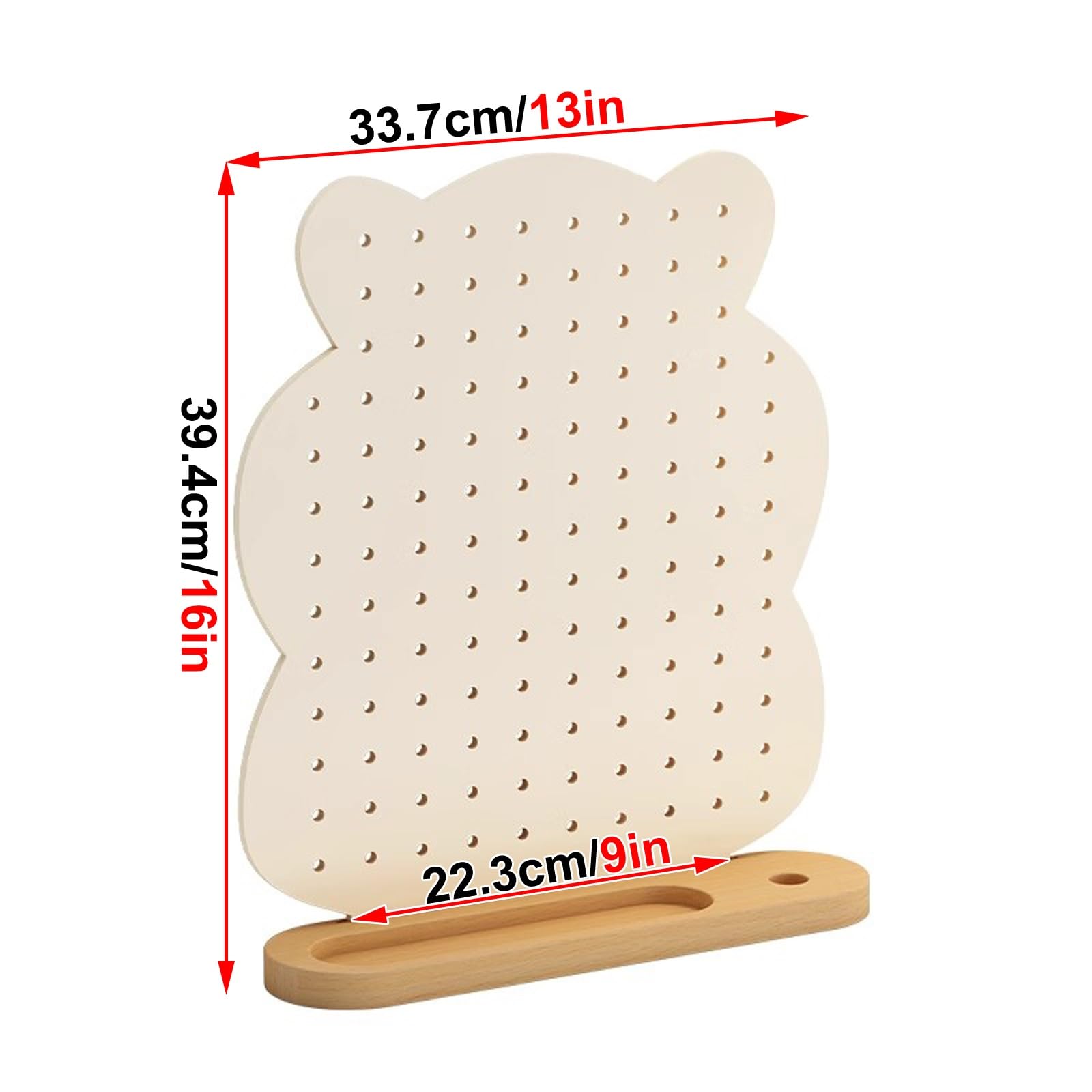 Banco da Lavoro Garage Pannello Porta Attrezzi, Pannello Forato con Base in Legno Massello, Scaffale Portaoggetti con Gancio per Pannello Forato, per Ufficio, Dormitorio, Scrivania di Casa(33.7*39.4cm