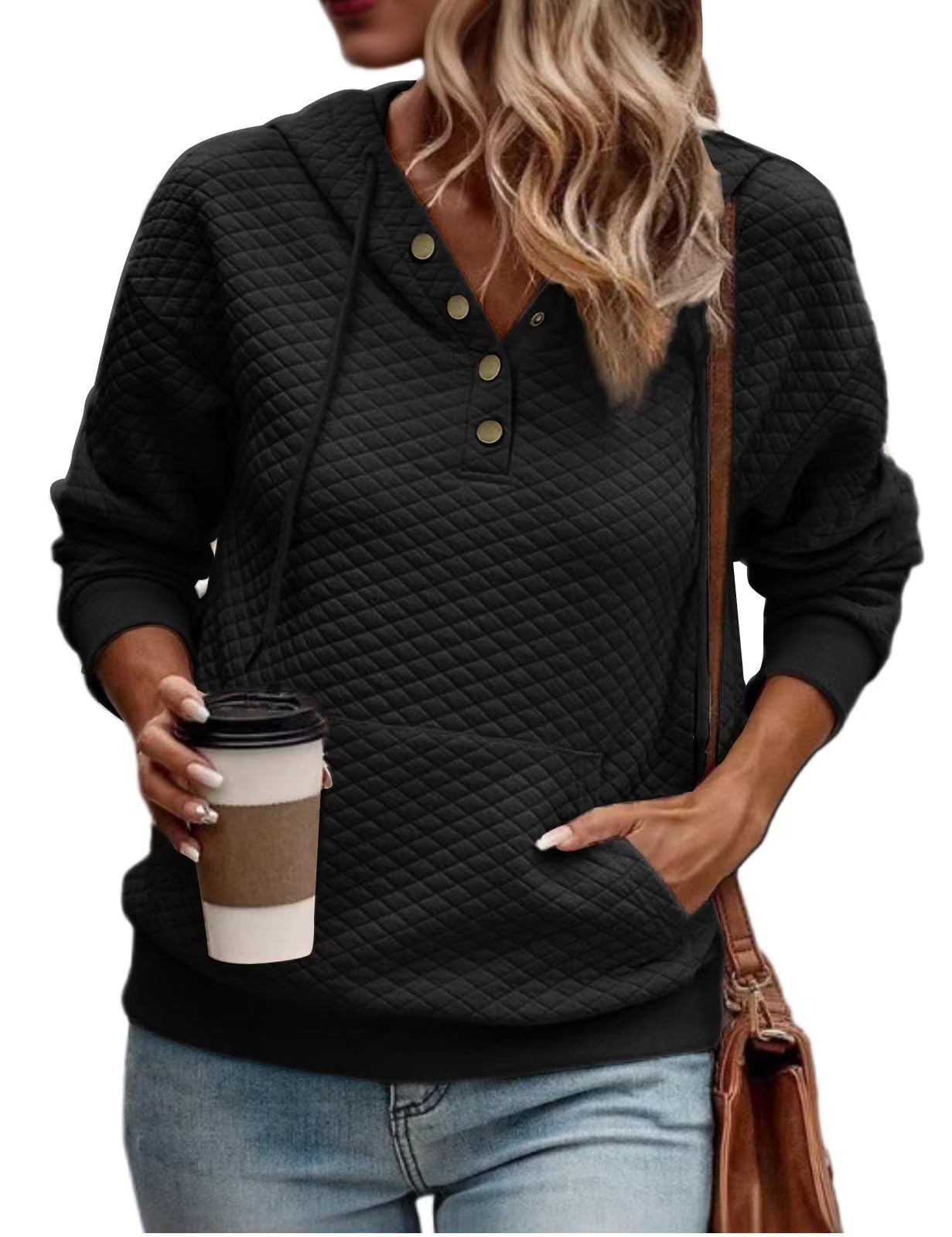 VIMPUNECWomen's Fall Casual Hoodies Trendy Long Sleeve Sweatshirt Hooded Pullover Tops with Pocket