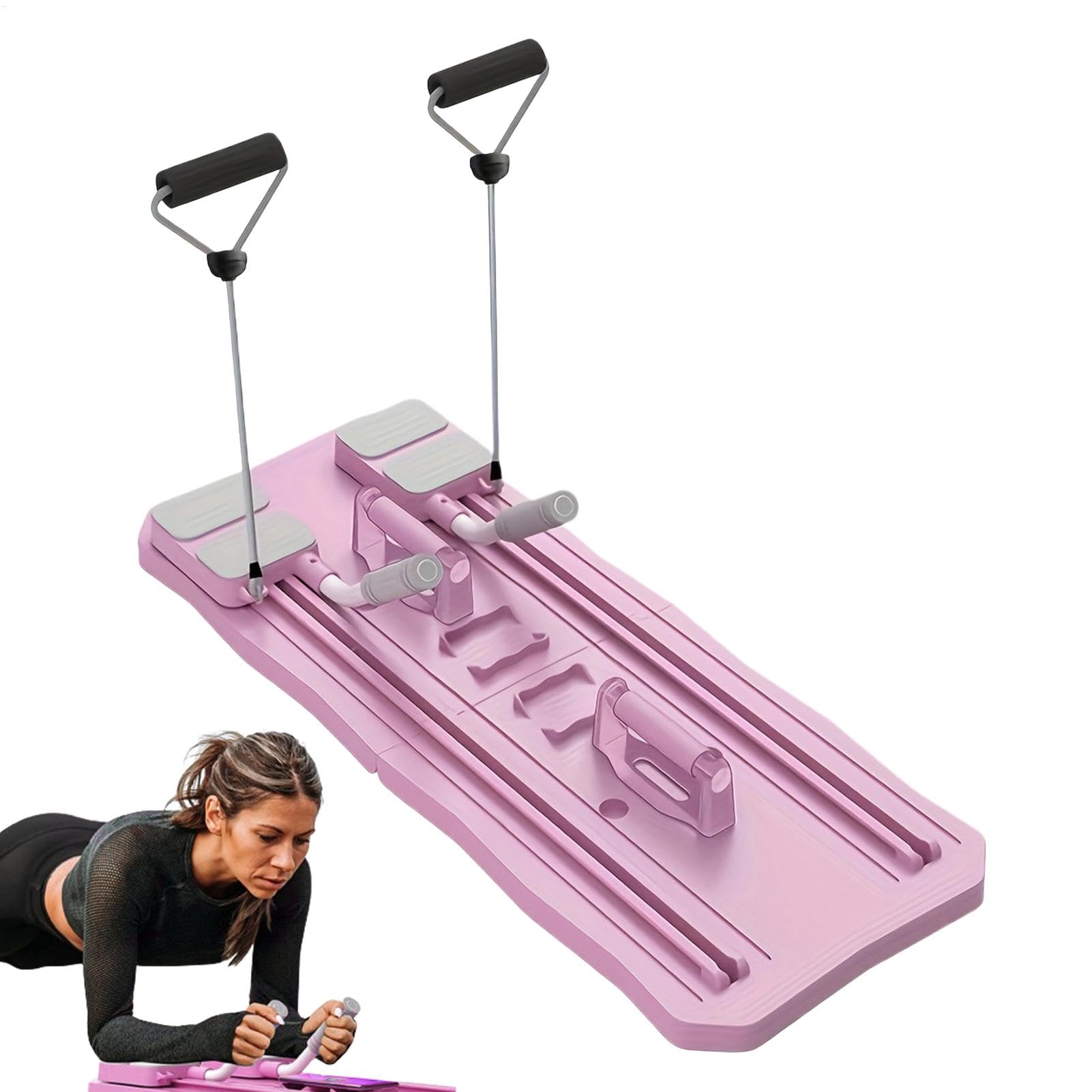 Pilates Reformer Set Pilates Reformer | Foldable AB Core Trainer, Kit Pilates per la casa – Tavola fitness multifunzione per allenamento a casa per donne, allenamento muscolare del corpo