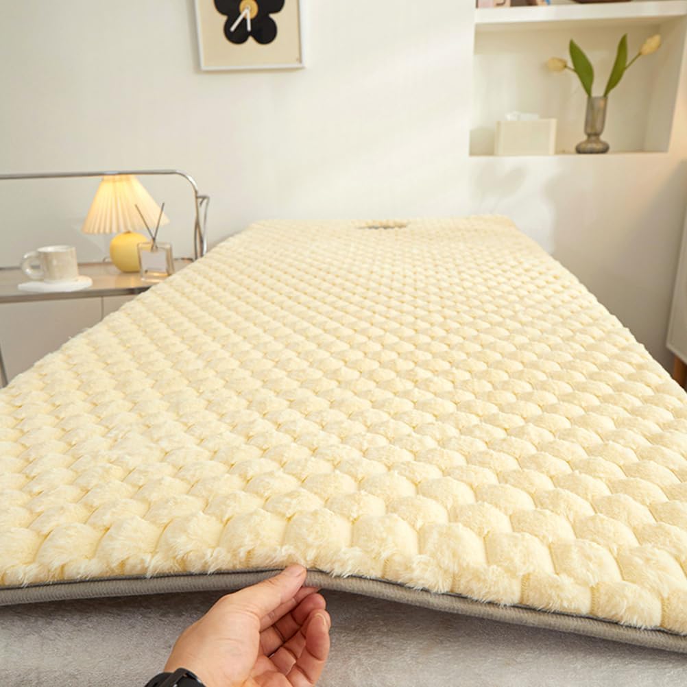 Yellow(s),80 * 190cm,LDLCYCN Foam Lash Bed Topper Thick 3Cm Massage Table Mattress Topper with Corner Straps Anti-Slip Comfortable Spa Bed Pad Beauty Salon Mattress Topper Square Round Head