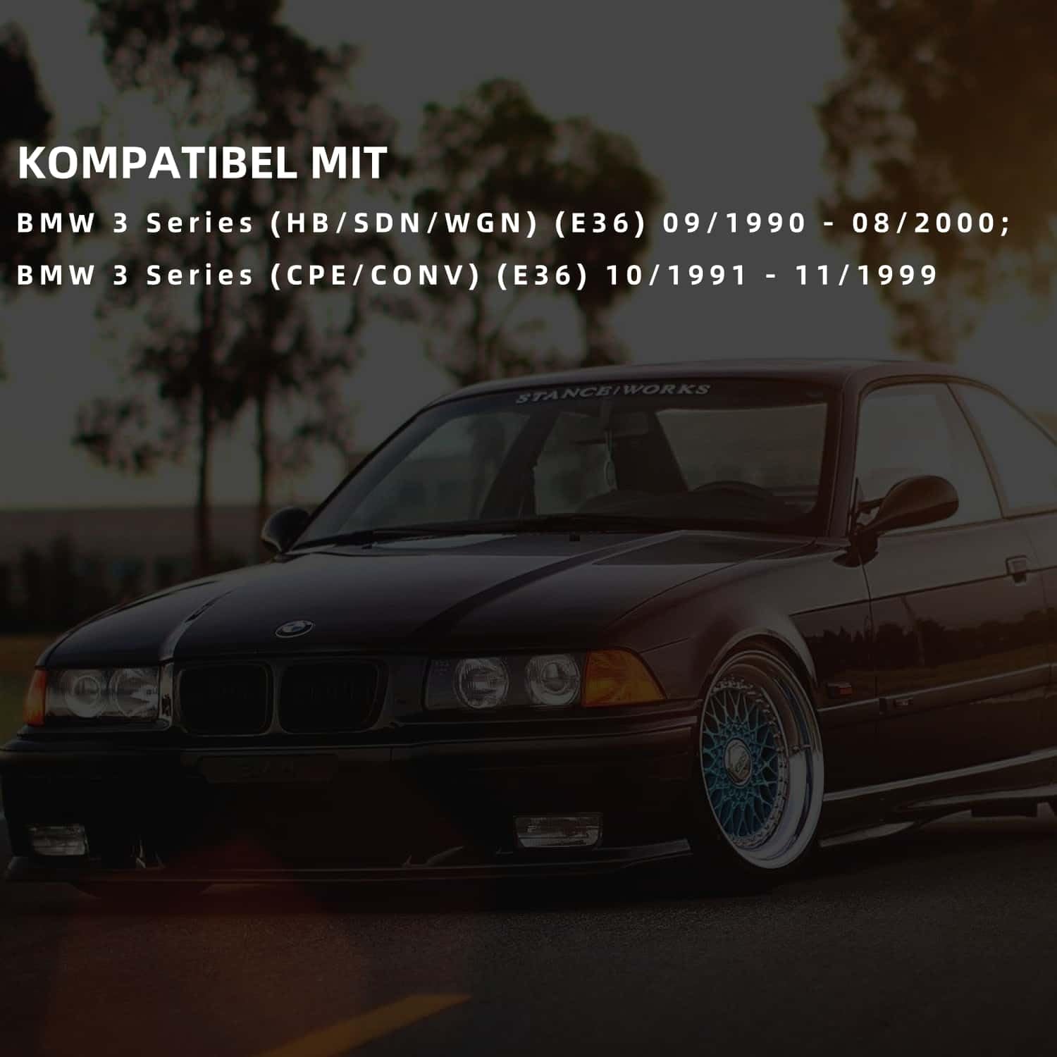LED Nebelscheinwerfer KOMPATIBEL MIT BMW 3 Series (HB/SDN/WGN) (E36) 09/1990-08/2000 3 Series (CPE/CONV) (E36) 10/1991-11/1999 ; Nebelscheinwerfer Klar Linse; Ein Paar