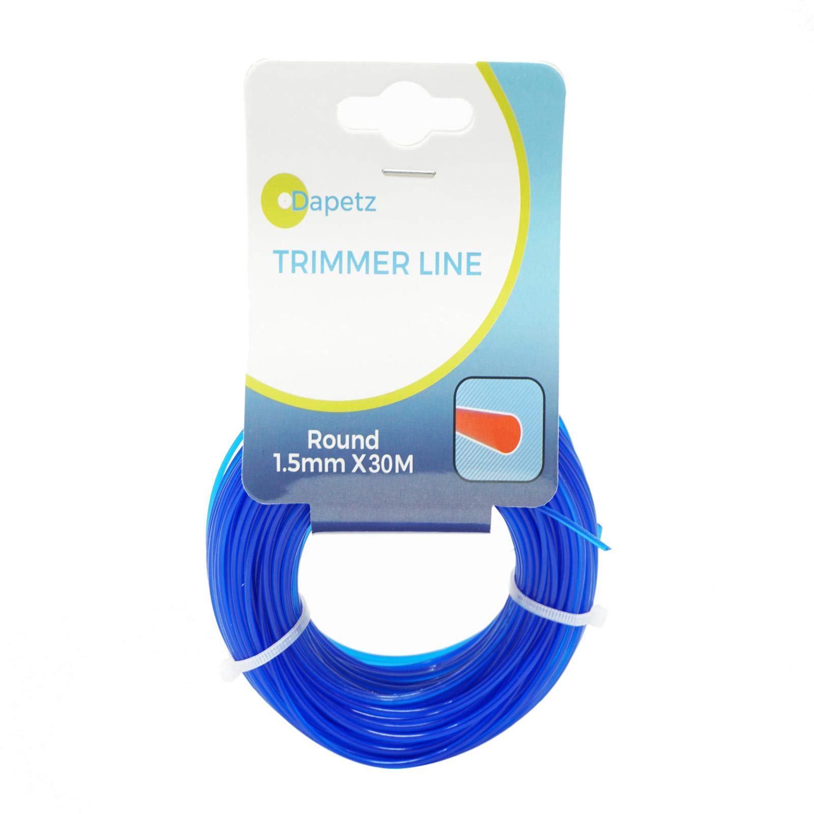 Dapetz ® 30m 1.5mm Yellow Strimmer Wire Universal String Trimmer Line Nylon Strimmer Cord 1.2mm 1.6mm 2mm 2.4mm 3.0mm Grass Strimming Cable for Garden Weeds Flower Beds (1.5mm x 30m)