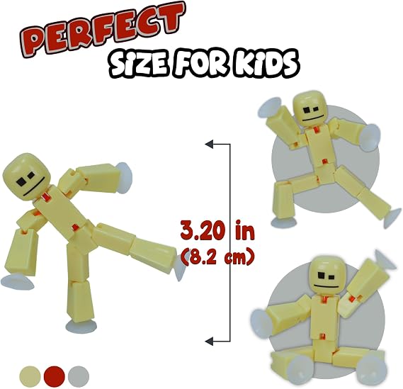 Zing StikBot & Mega Monster Stop-Motion Animation Pack – Exclusive Figure, Creative Toy for Kids Age 4+ (Bronze + Butter Yellow)