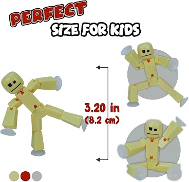 Zing StikBot & Mega Monster Stop-Motion Animation Pack – Exclusive Figure, Creative Toy for Kids Age 4+ (Bronze + Butter Yellow)