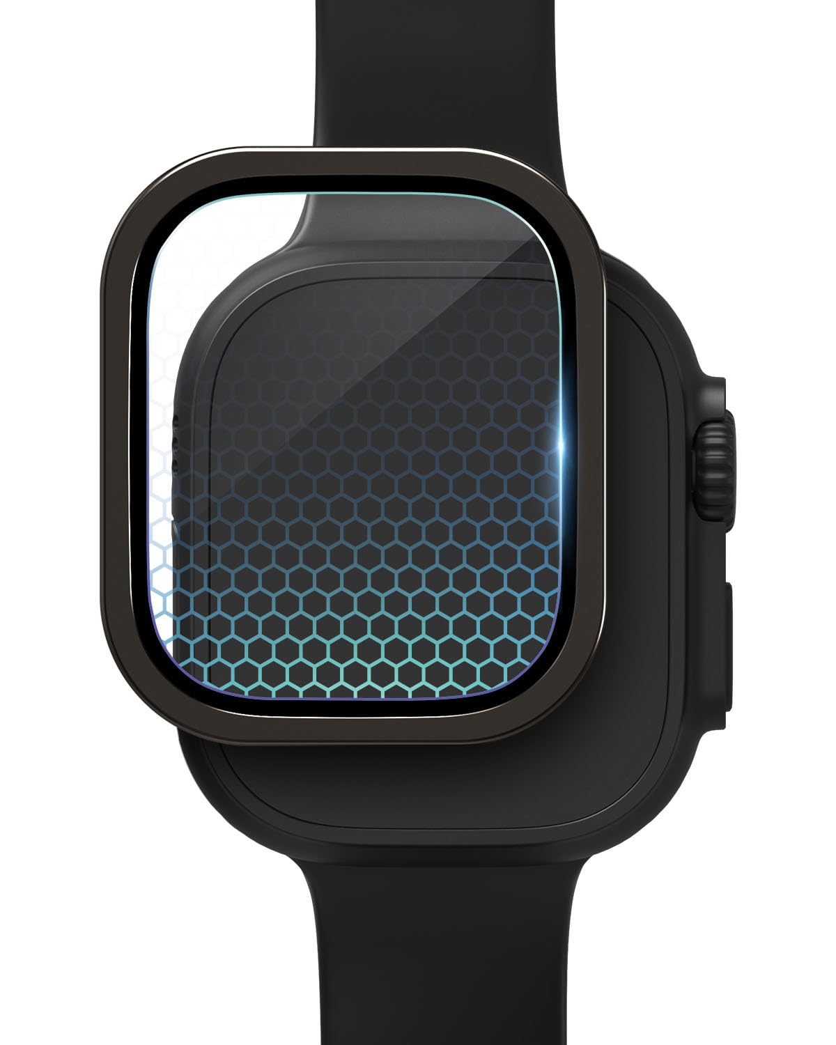 ZAGG XTR4 Glass Screen Protector for Apple Watch Ultra 2 / Apple Watch Ultra - Fortified with Graphene, Blue Light Filter, Aluminum Frame, Black