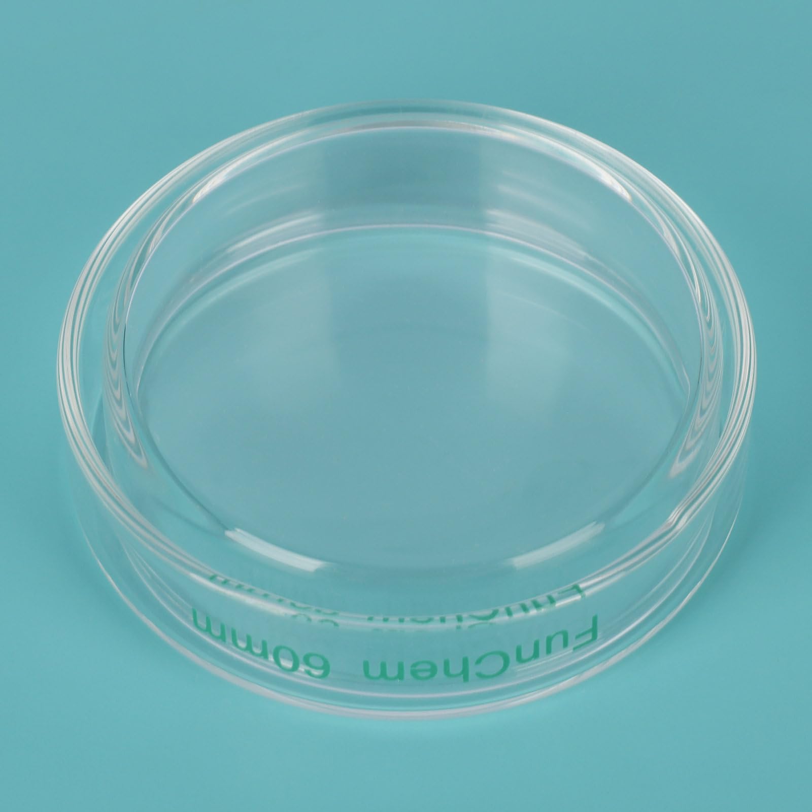 FunChem Capsula Petri in Vetro Borosilicato con Coperchio Trasparente per Test e Osservazioni di Laboratorio - Diametro Esterno 60 mm, Confezione da 5