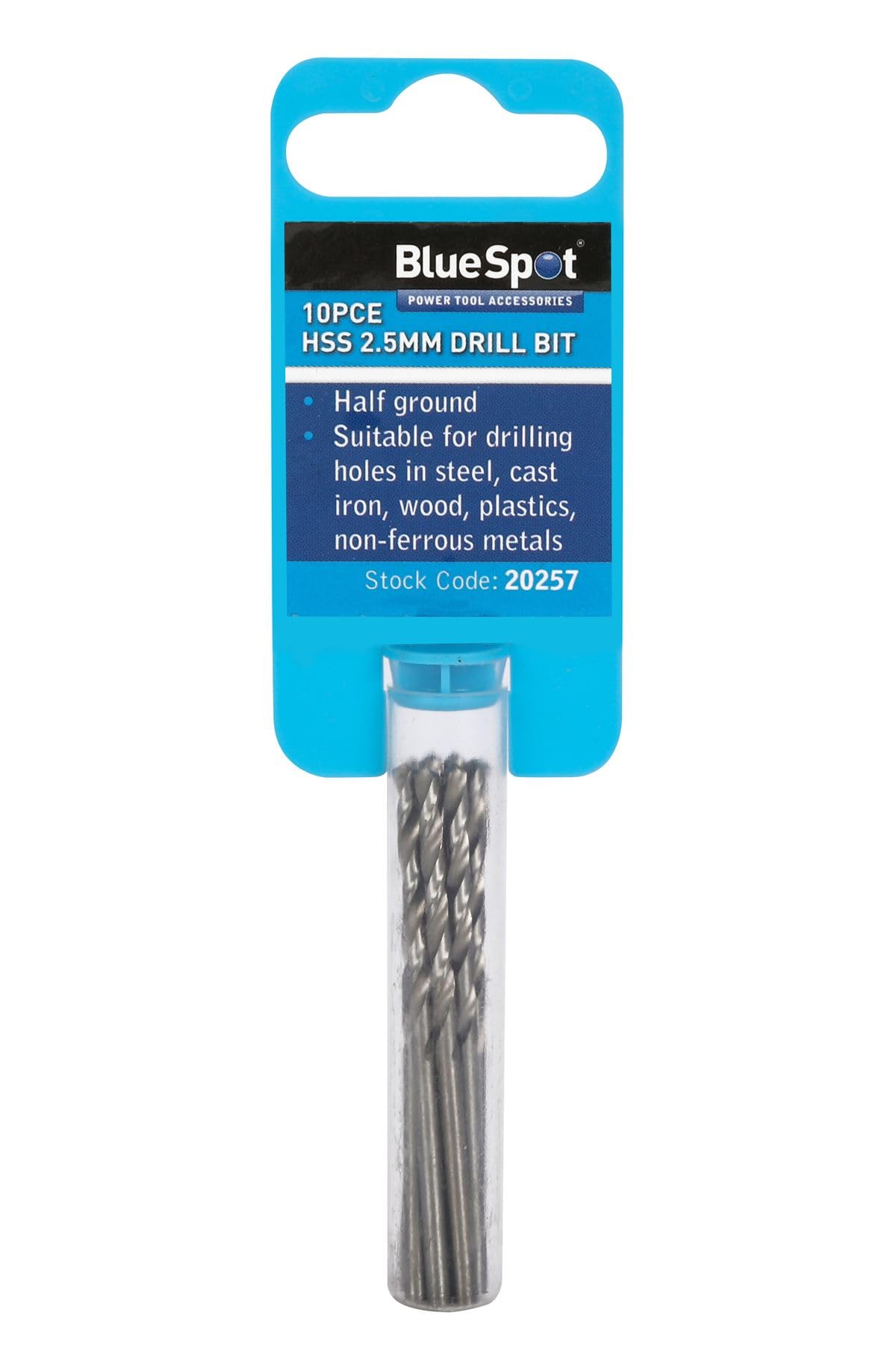 2.5mm HSS Drill Bit Set Half Ground Drill Bit 10 Pack