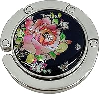 Vista 2 de Store-Play Gancho para bolso de nácar con clip magnético, soporte plegable para mesa (rosa roja)