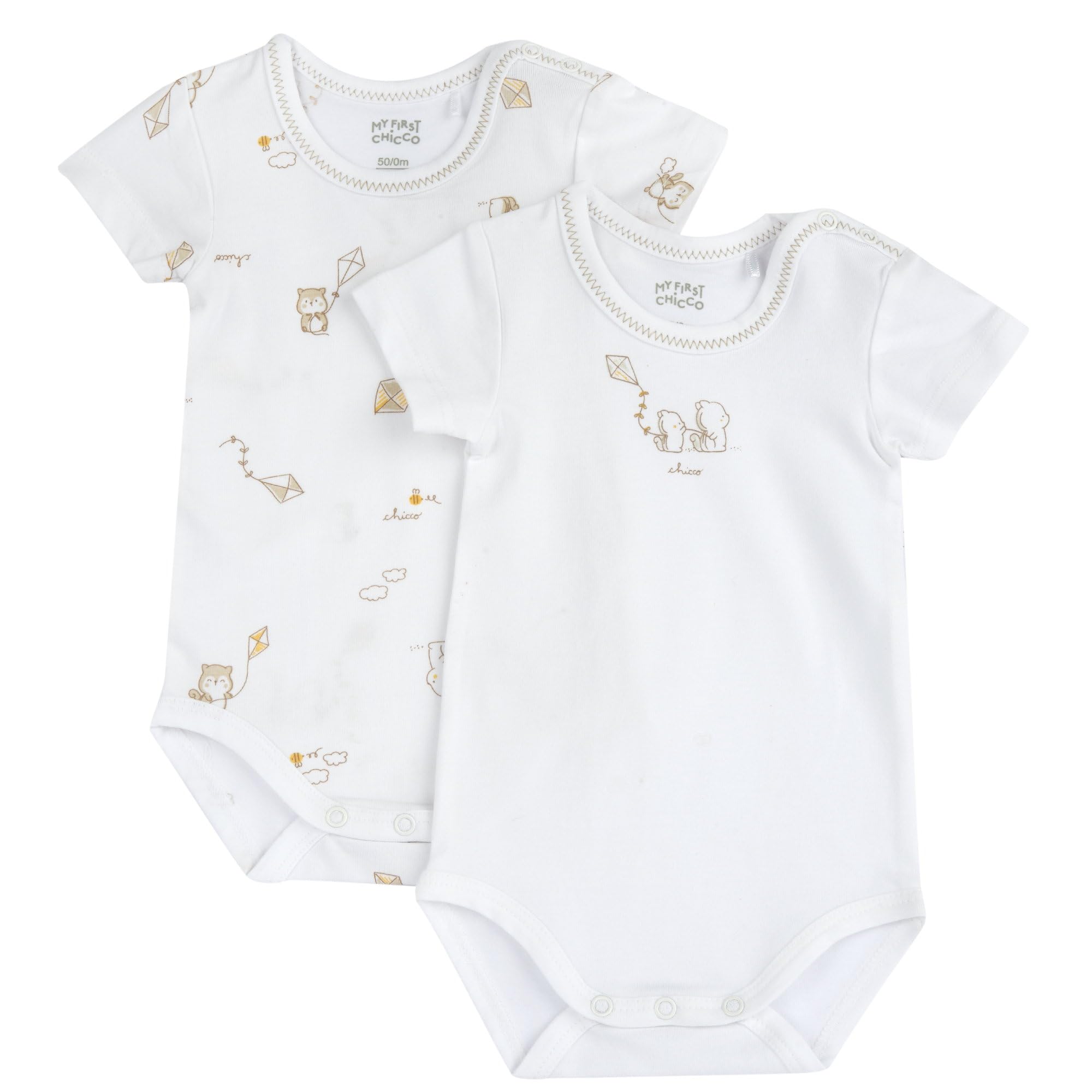 Chicco Dotés D'une Ouverture Pratique Sur L'épaule 261 Ensemble de 2 Bodies à Manches Courtes Mixte enfant (lot de 1)