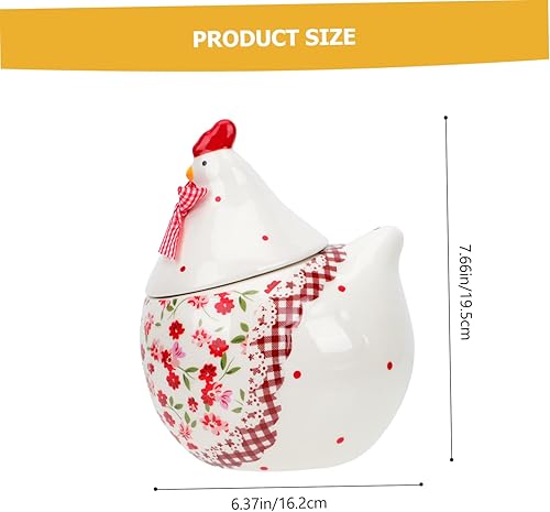 Miniatura 2 de Tarros de pollo de cerámica decorativos tarro de almacenamiento decoración de mesa gallina en forma de organizador